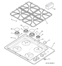 CONTROL PANEL & COOKTOP Diagram and Parts List for JGP328BEK2BB  General Electric Cooktop