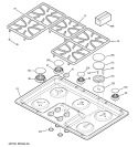CONTROL PANEL & COOKTOP Diagram and Parts List for JGP963BEK2BB  General Electric Cooktop