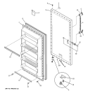 FREEZER DOOR Diagram and Parts List for FUM21DTARWH  General Electric Freezer