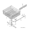 UPPER RACK ASSEMBLY Diagram and Parts List for GLD6210L15WW  General Electric Dishwasher