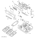 CONTROL PANEL & COOKTOP Diagram and Parts List for J2B912SEK2SS  General Electric Range