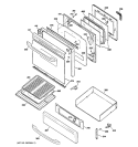 DOOR & DRAWER PARTS Diagram and Parts List for JGBP30SEK3SS  General Electric Range