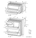 DOORS Diagram and Parts List for GTT16HBSARCC  General Electric Refrigerator