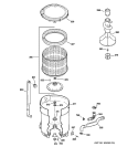 TUB, BASKET & AGITATOR Diagram and Parts List for WCRE6270G0CC  General Electric Washer
