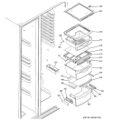 FRESH FOOD SHELVES Diagram and Parts List for GCE21MGTAFSS  General Electric Refrigerator