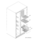 FREEZER SHELVES Diagram and Parts List for GCE23LGTAFBB  General Electric Refrigerator