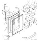 FRESH FOOD DOOR Diagram and Parts List for PTE25SBTARBS  General Electric Refrigerator