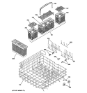 LOWER RACK ASSEMBLY Diagram and Parts List for PDW9700J00II  General Electric Dishwasher