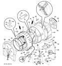 TUB & MOTOR Diagram and Parts List for WSSH300G0WW  General Electric Washer