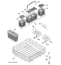 LOWER RACK ASSEMBLY Diagram and Parts List for ZBD0710K01SS  General Electric Dishwasher