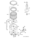 TUB, BASKET & AGITATOR Diagram and Parts List for GCSR2090H0WW  General Electric Washer