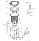 TUB, BASKET & AGITATOR Diagram and Parts List for GHDSR209H0WW  General Electric Washer