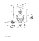 SUSPENSION, PUMP & DRIVE COMPONENTS Diagram and Parts List for WCSR2090G0CC  General Electric Washer
