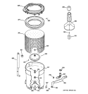 TUB, BASKET & AGITATOR Diagram and Parts List for WLSR2000G0WW  General Electric Washer