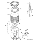 TUB, BASKET & AGITATOR Diagram and Parts List for WVSR1060G0WW  General Electric Washer