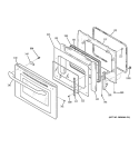 LOWER OVEN DOOR Diagram and Parts List for JT980SK3SS  General Electric Microwave Oven Combo