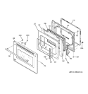 LOWER OVEN DOOR Diagram and Parts List for ZET3058SH3SS  General Electric Wall Oven