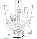SUSPENSION, PUMP & DRIVE COMPONENTS Diagram and Parts List for WCSR4170G0CC  General Electric Washer