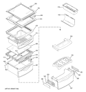 FRESH FOOD SHELVES Diagram and Parts List for PCK23NHSDFWW  General Electric Refrigerator