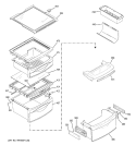 FRESH FOOD SHELVES Diagram and Parts List for GSK25LHSCCCC  General Electric Refrigerator