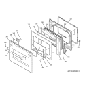 Part Location Diagram of WB56T10214 GE PANEL OVN Door ASM