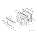 DOOR Diagram and Parts List for ZET958BF6BB  General Electric Wall Oven