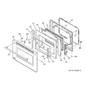 DOOR Diagram and Parts List for ZET958SF4SS  General Electric Wall Oven