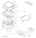 FRESH FOOD SHELVES Diagram and Parts List for PSK25MGSDCCC  General Electric Refrigerator