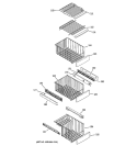 FREEZER SHELVES Diagram and Parts List for PSS23MGTEBB  General Electric Refrigerator
