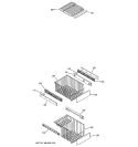 FREEZER SHELVES Diagram and Parts List for PSS23NSTESS  General Electric Refrigerator