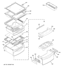 FRESH FOOD SHELVES Diagram and Parts List for RSK27NGSDCCC  General Electric Refrigerator