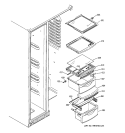FRESH FOOD SHELVES Diagram and Parts List for GSS25TSTESS  General Electric Refrigerator