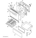 DOOR & DRAWER PARTS Diagram and Parts List for RB740BH3WH  Hotpoint Range