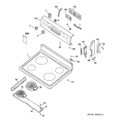 CONTROL PANEL & COOKTOP Diagram and Parts List for RB800CJ3CC  Hotpoint Range