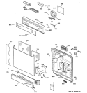 ESCUTCHEON & DOOR ASSEMBLY Diagram and Parts List for HDA3700G00WW  Hotpoint Dishwasher