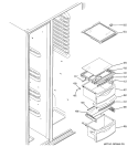 FRESH FOOD SHELVES Diagram and Parts List for GSS25KGTEWW  General Electric Refrigerator