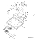 CONTROL PANEL & COOKTOP Diagram and Parts List for JB600WK3WW  General Electric Range