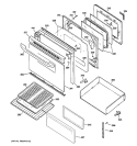DOOR & DRAWER PARTS Diagram and Parts List for JB600WK3WW  General Electric Range