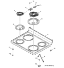 COOKTOP Diagram and Parts List for JCBP40WK1WW  General Electric Range