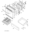DOOR & DRAWER PARTS Diagram and Parts List for JGBP35GXH4WW  General Electric Range