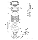TUB, BASKET & AGITATOR Diagram and Parts List for WVSR1060G2WW  General Electric Washer