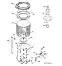 TUB, BASKET & AGITATOR Diagram and Parts List for GHDSR209H2WW  General Electric Washer