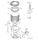 TUB, BASKET & AGITATOR Diagram and Parts List for WLSR2000G2WW  General Electric Washer