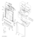 ESCUTCHEON & DOOR ASSEMBLY Diagram and Parts List for GLD4650N00CS  General Electric Dishwasher