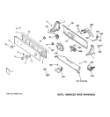 CONTROLS & BACKSPLASH Diagram and Parts List for WHDRR418E1WW  General Electric Washer