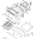 DOOR & DRAWER PARTS Diagram and Parts List for RGB790SEH6SA  Hotpoint Range