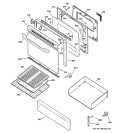 DOOR & DRAWER PARTS Diagram and Parts List for RGB740BEH9WH  Hotpoint Range