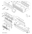 GRILLE, HEATER & BASE PAN PARTS Diagram and Parts List for AZ28E09DACM3  General Electric Air Conditioner