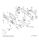 CONTROLS & BACKSPLASH Diagram and Parts List for WLRE4500G0WW  General Electric Washer