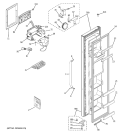 FREEZER DOOR Diagram and Parts List for GSH22JSTBSS  General Electric Refrigerator